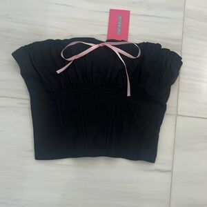 Edikted Strapless Laceup Corset Top